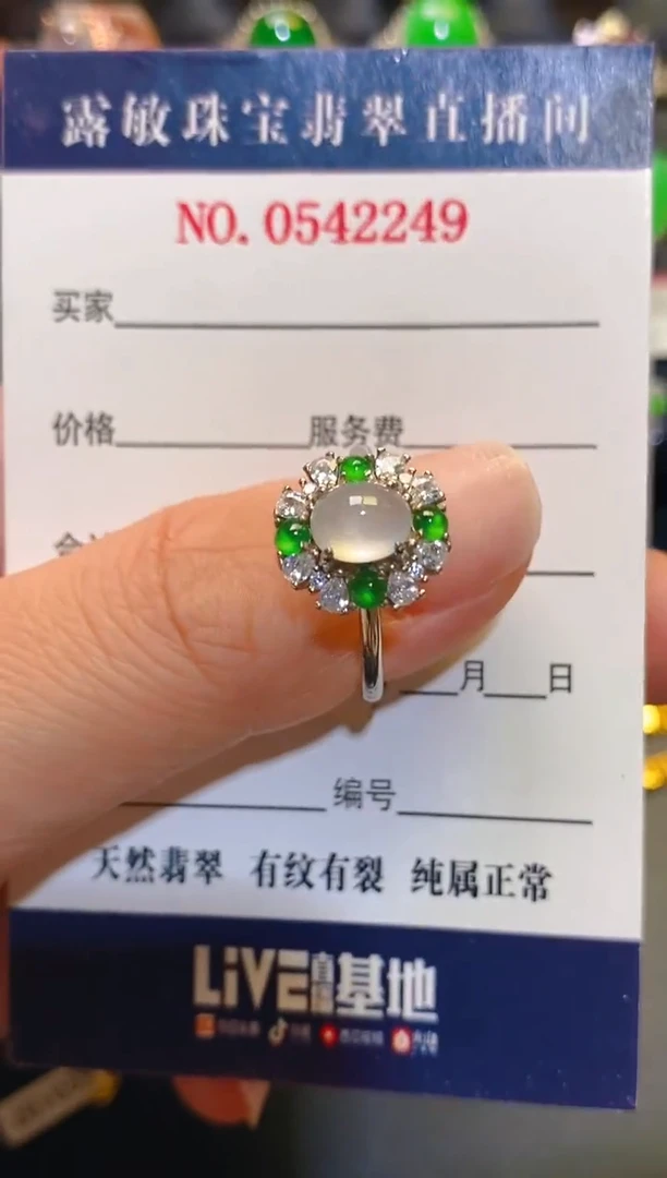 银S925镶嵌翡翠耳饰天然