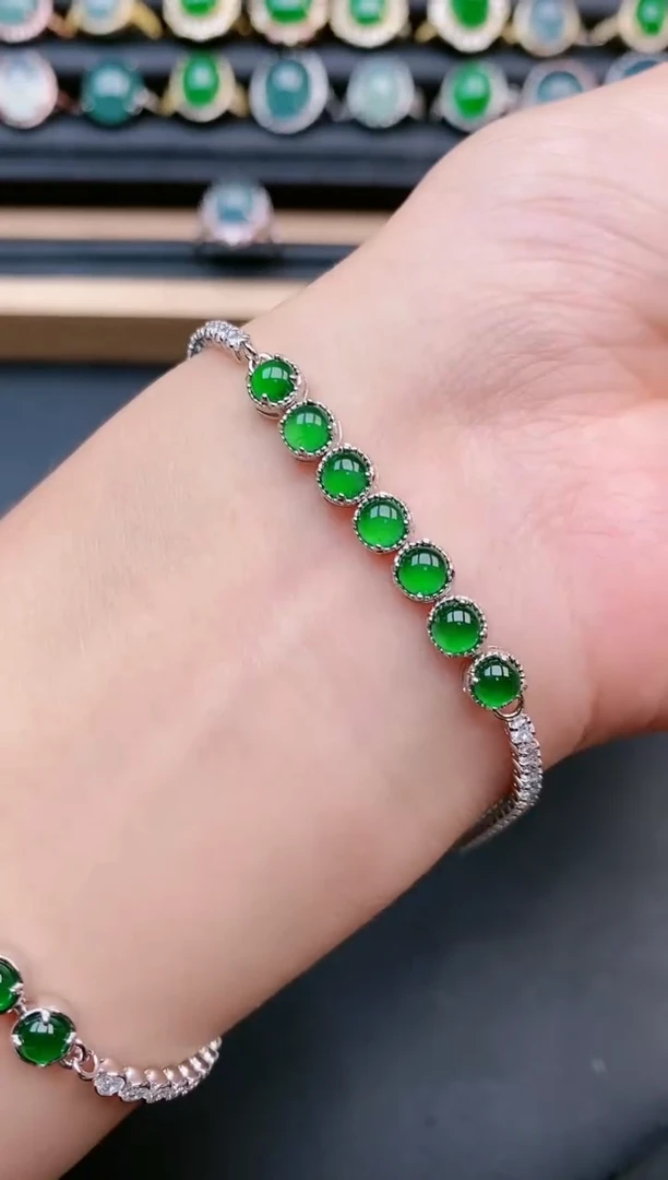 翡翠戒指银S925镶嵌111111111