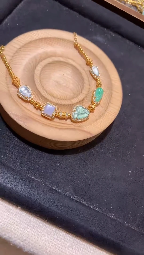 银S925镶嵌手串翡翠手链