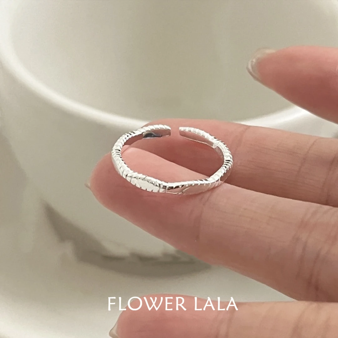 925银戒指 LALA丨《小银鱼》韩系气质简约银戒小众百搭冷淡风饰品女