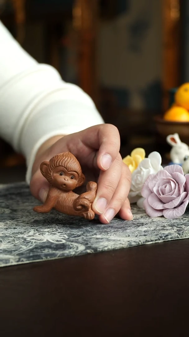 茶杯紫砂34号 猴子茶宠 宜兴紫砂原矿作品