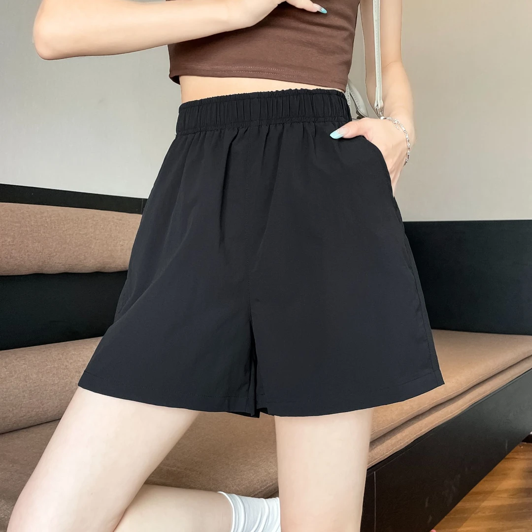 小个子冰丝短裤女士夏季薄款雪纺裤子2025新款夏天黑色西装五分裤