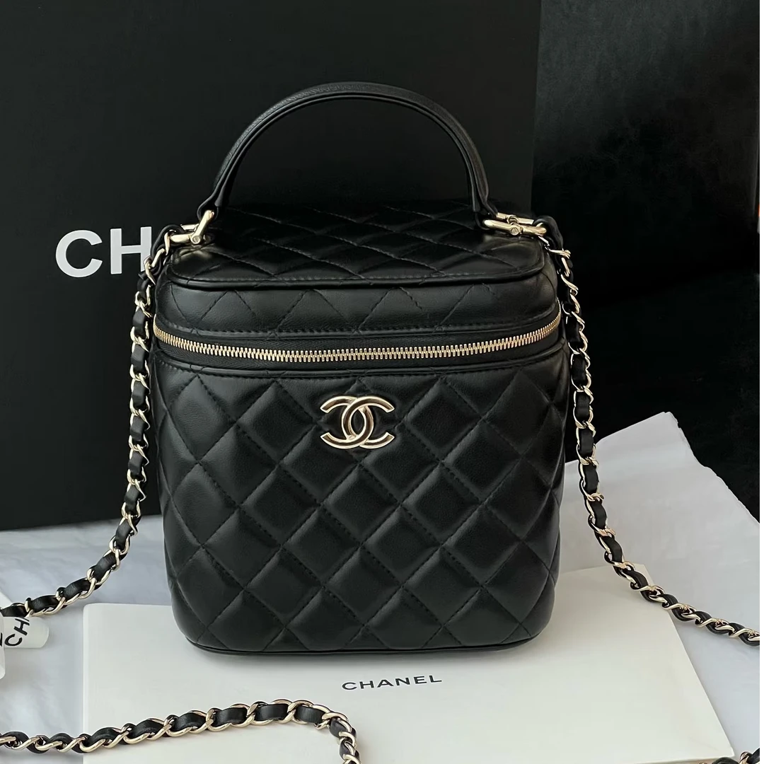 99新 Chanel/香奈儿 【杨贵妃专属】芯片经典黑金中号盒子包