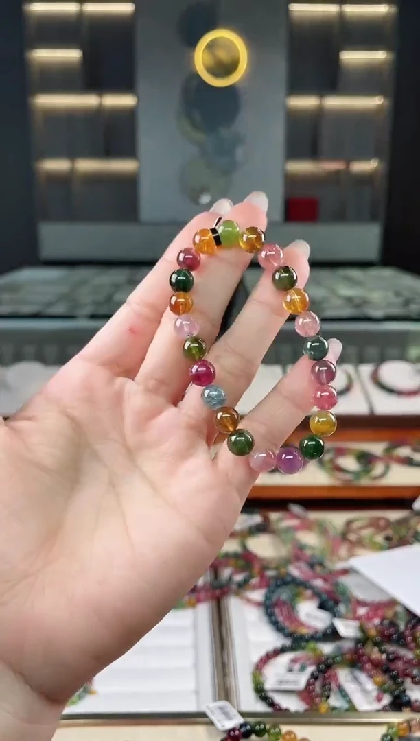 未镶嵌老矿碧玺单圈手串8mm+碧玺（多样性发一条）T