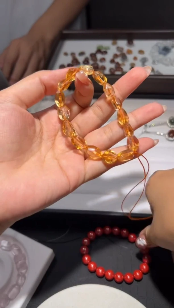 未镶嵌手链黄晶巴西黄水晶随型手串