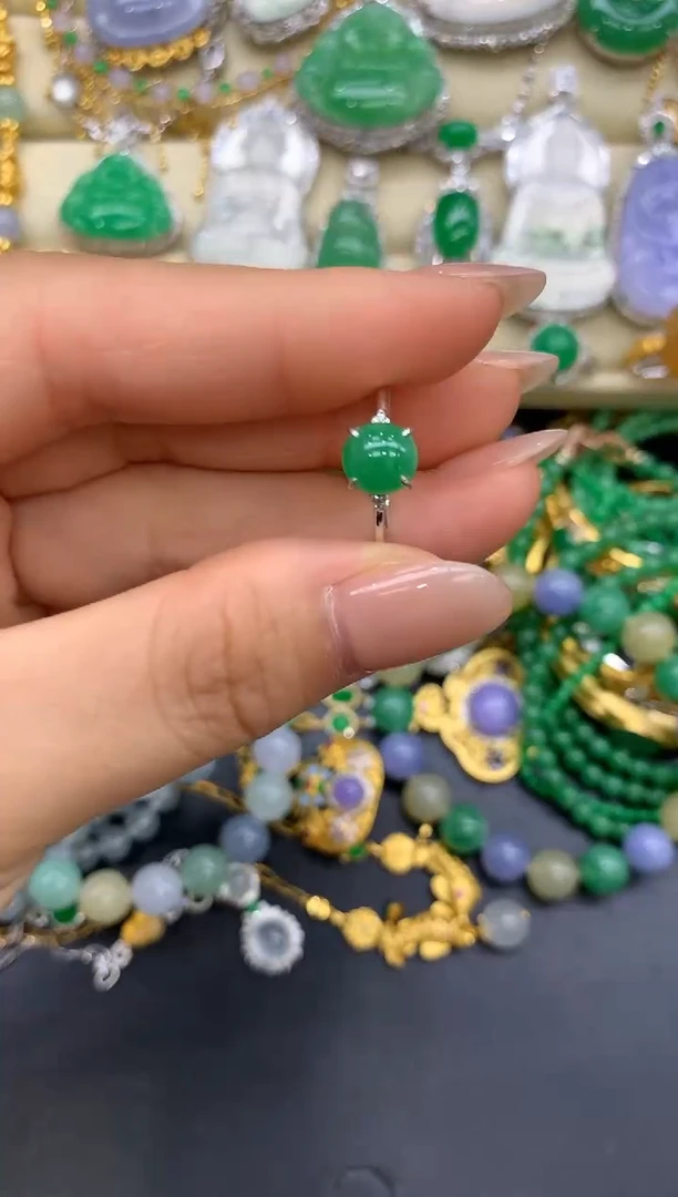 翡翠戒指18K金镶嵌248-中国好珍宝