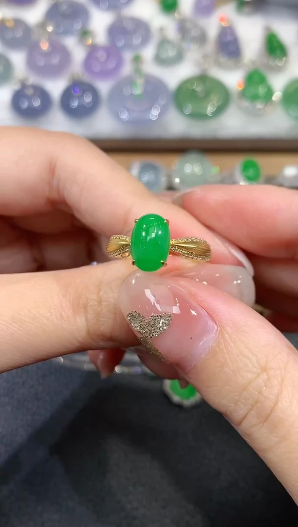 18K金镶嵌戒指翡翠C20