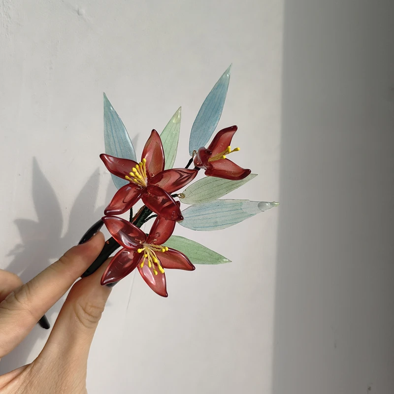 辰小兮红令发夹花里发夹小红果发夹手工古风汉服配饰