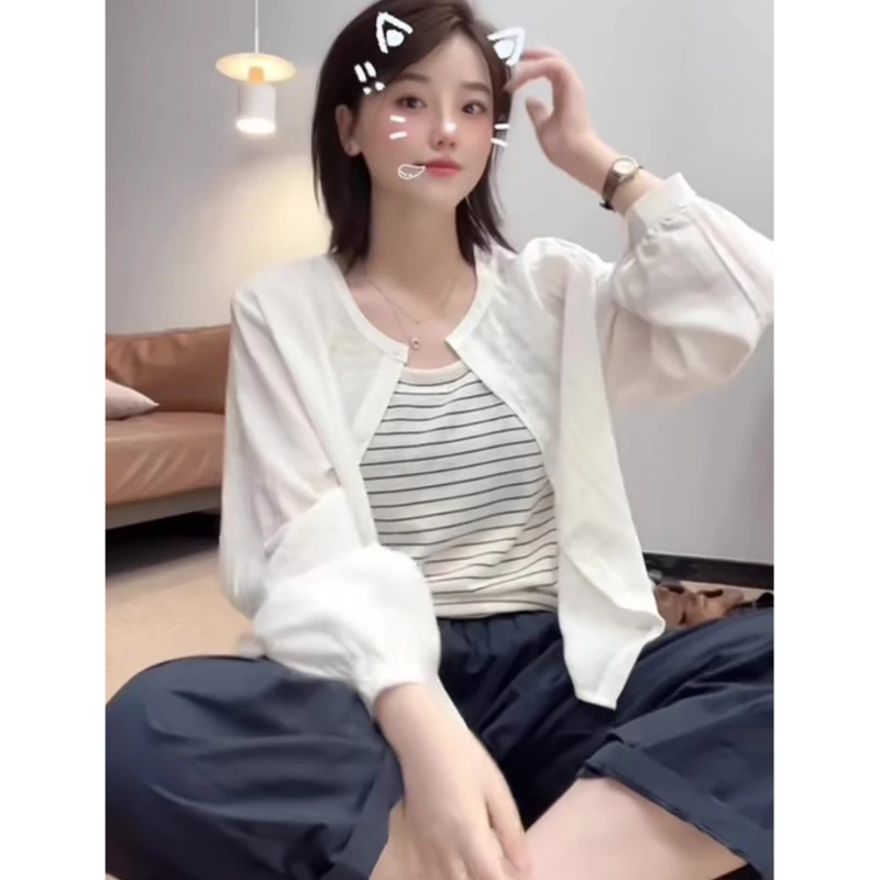 亚麻防晒衬衫外套夏季薄款女2025新款爆款宽松外穿雪纺上衣防晒衣