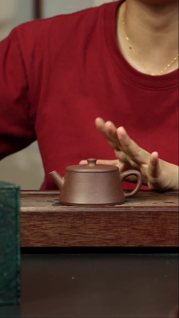 紫砂茶壶四号井老紫泥 云柱