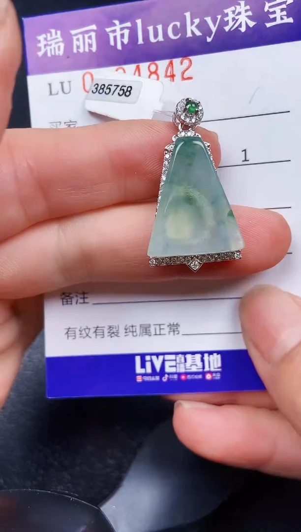 翡翠银S925镶嵌颈饰4842
