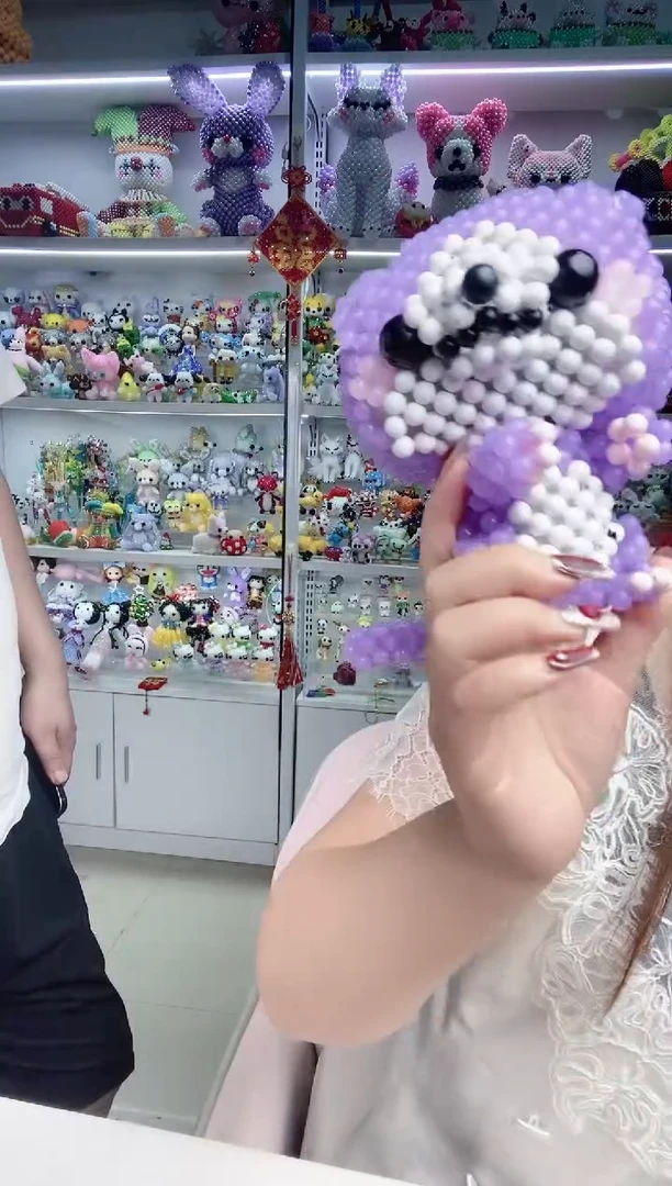 玻璃1013卡8果冻珠折耳猫材料包1套紫色