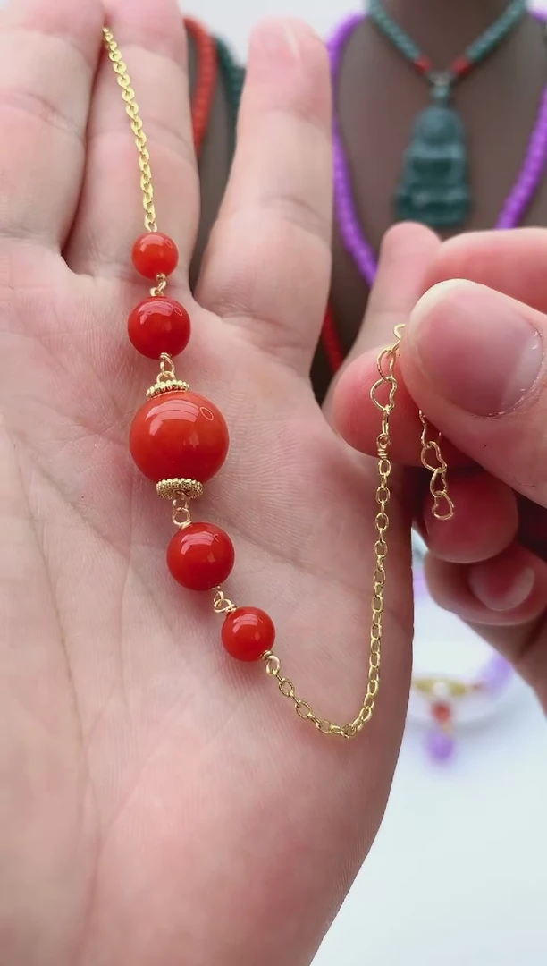 【闪购商品】翡翠手链14K金镶嵌S222手链