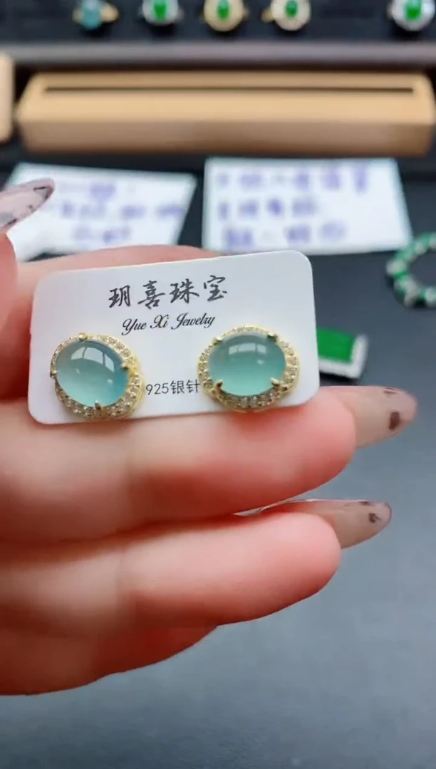 银S925镶嵌戒指翡翠1