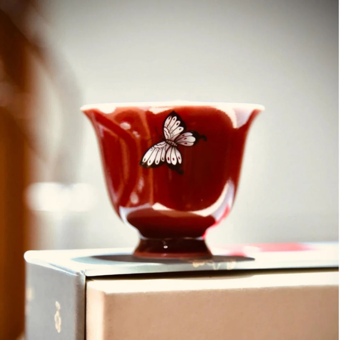 三秋月   花锦蝶韵主人杯   喝茶饮茶家用手工精美