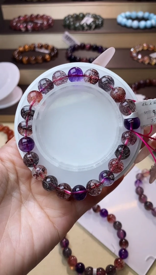 【闪购商品】水晶手链未镶嵌黑加仑超七单圈9m+