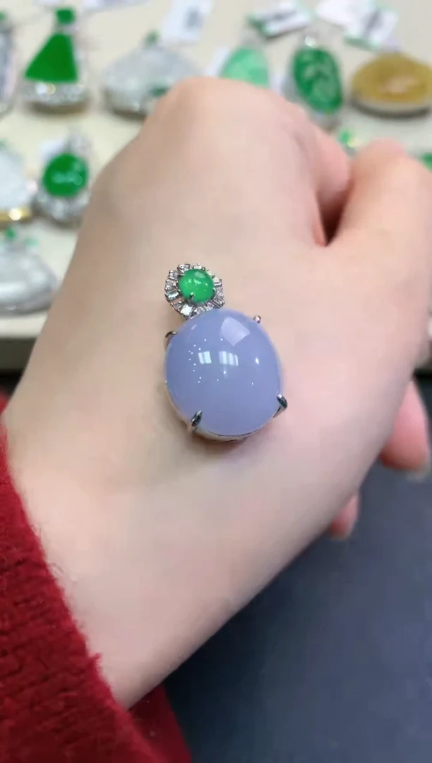 【闪购商品】翡翠颈饰18K金镶嵌B56 多样性一件发货紫货有色差