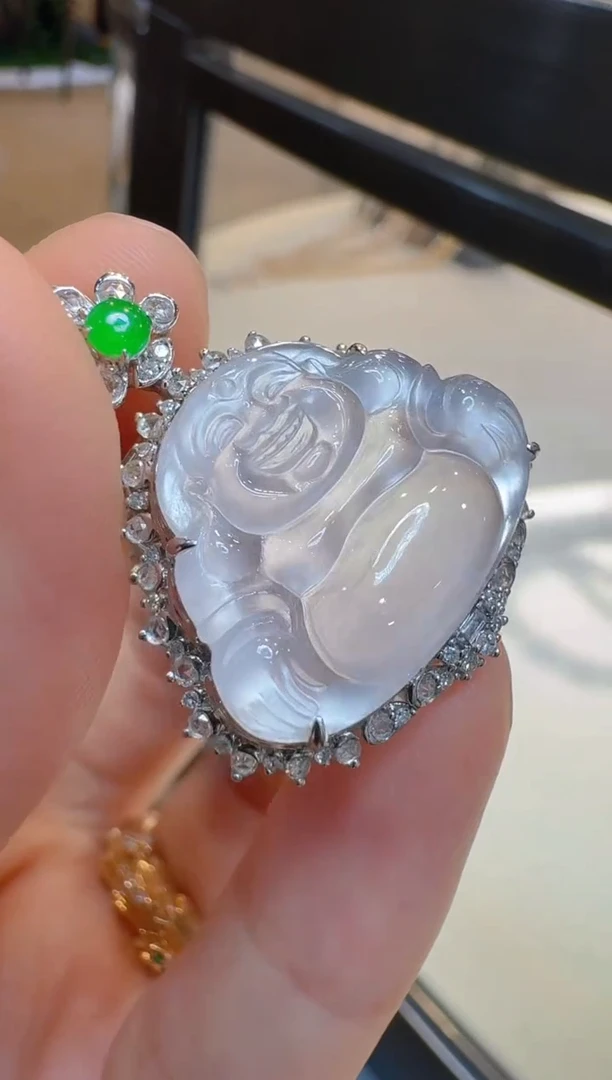 翡翠18K金镶嵌吊坠(不含链)多样性团购发一件