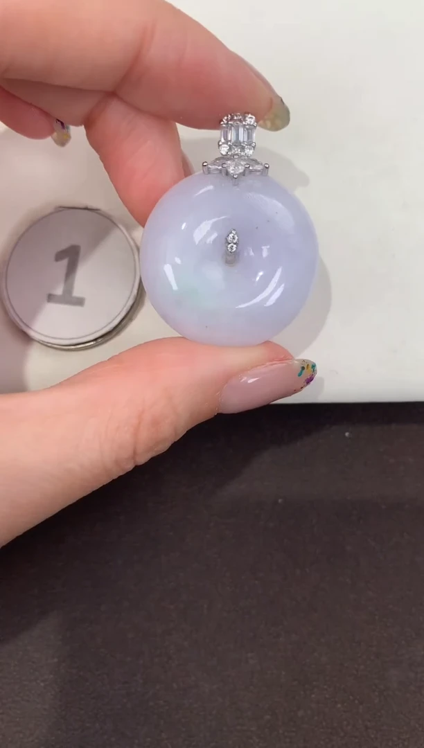 颈饰银S925镶嵌翡翠天然缅甸A货翡翠