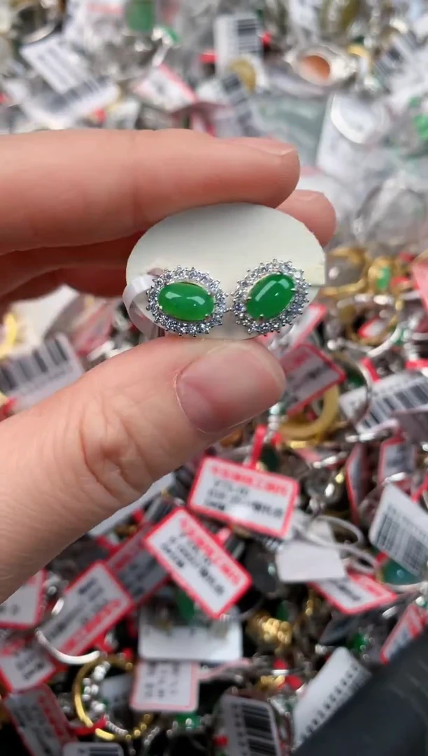 银S925镶嵌戒指翡翠222                3