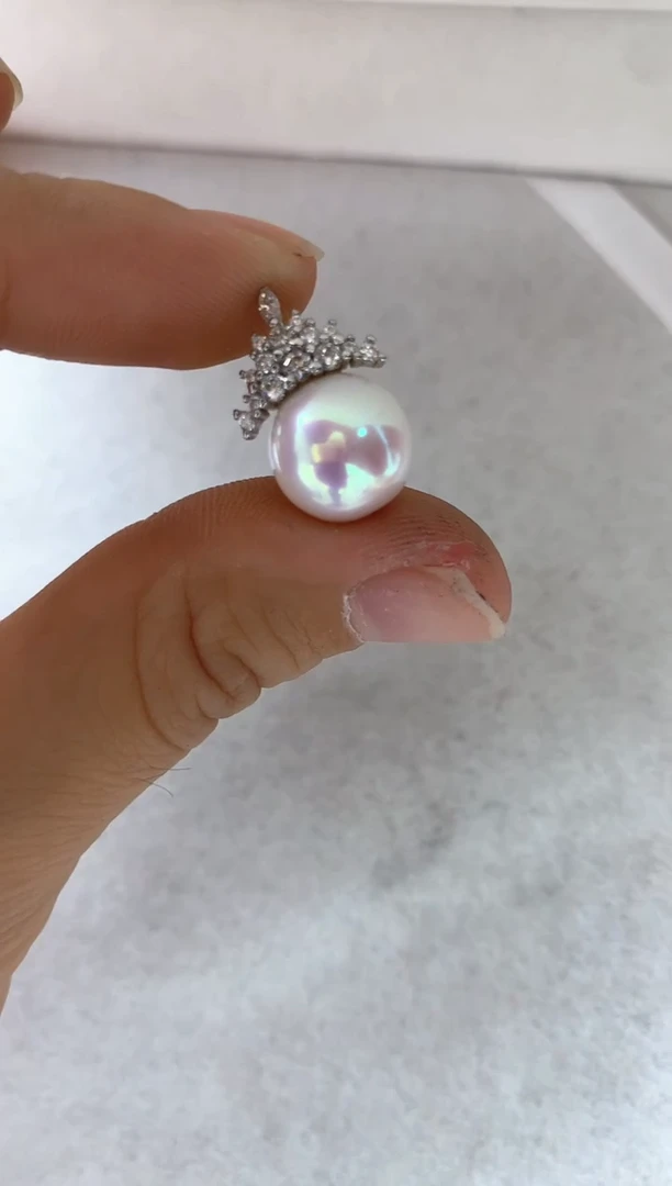 吊坠(不含链)银S925镶嵌淡水珍珠多样性发其一11mm