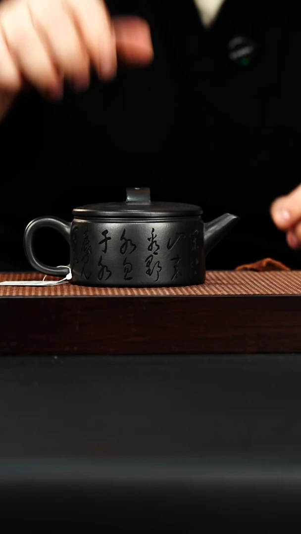 茶壶紫砂宜兴紫砂 汉瓦壶 石黄 汪东升