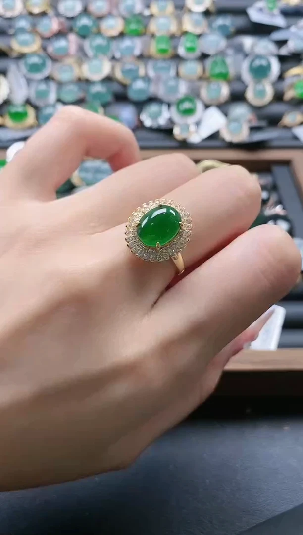 【闪购商品】翡翠戒指银S925镶嵌581511