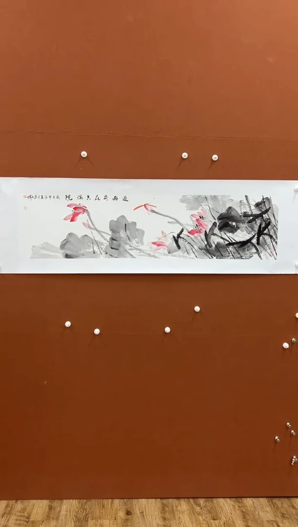 国画李文峰四尺对开花鸟