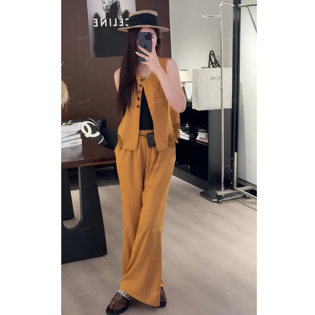 大君君 新款夏季休闲气质时尚百搭轻奢高级感套装（上衣+裤子）T025