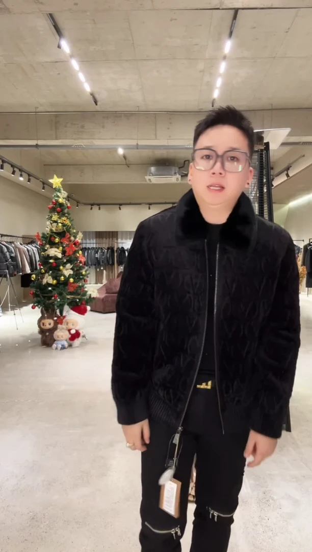 52码（145-160斤）兔毛领拉链款鹅绒夹克