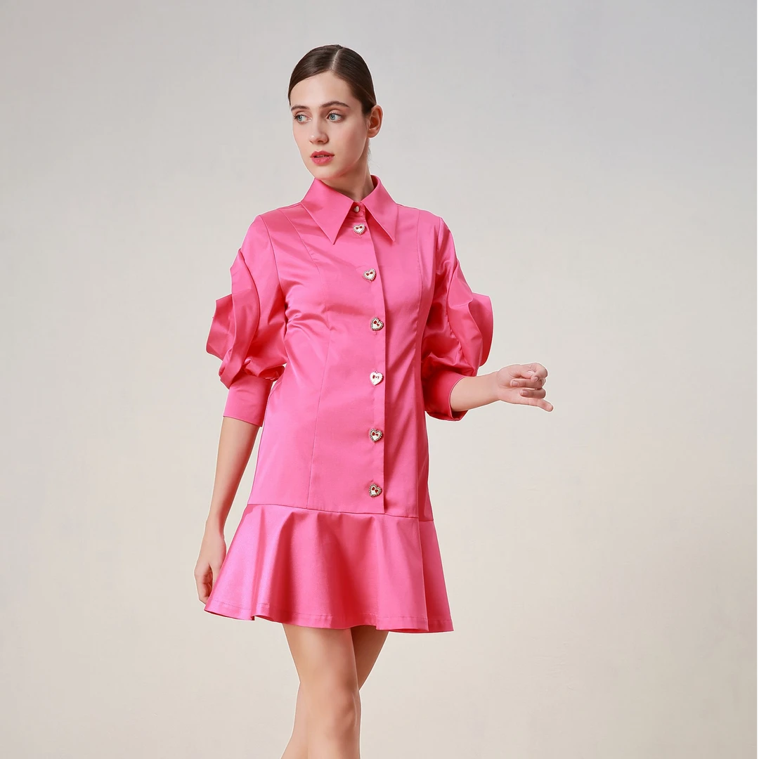 BC1EA057E1纯色女装红色显瘦短款女士气质春季时尚秋季