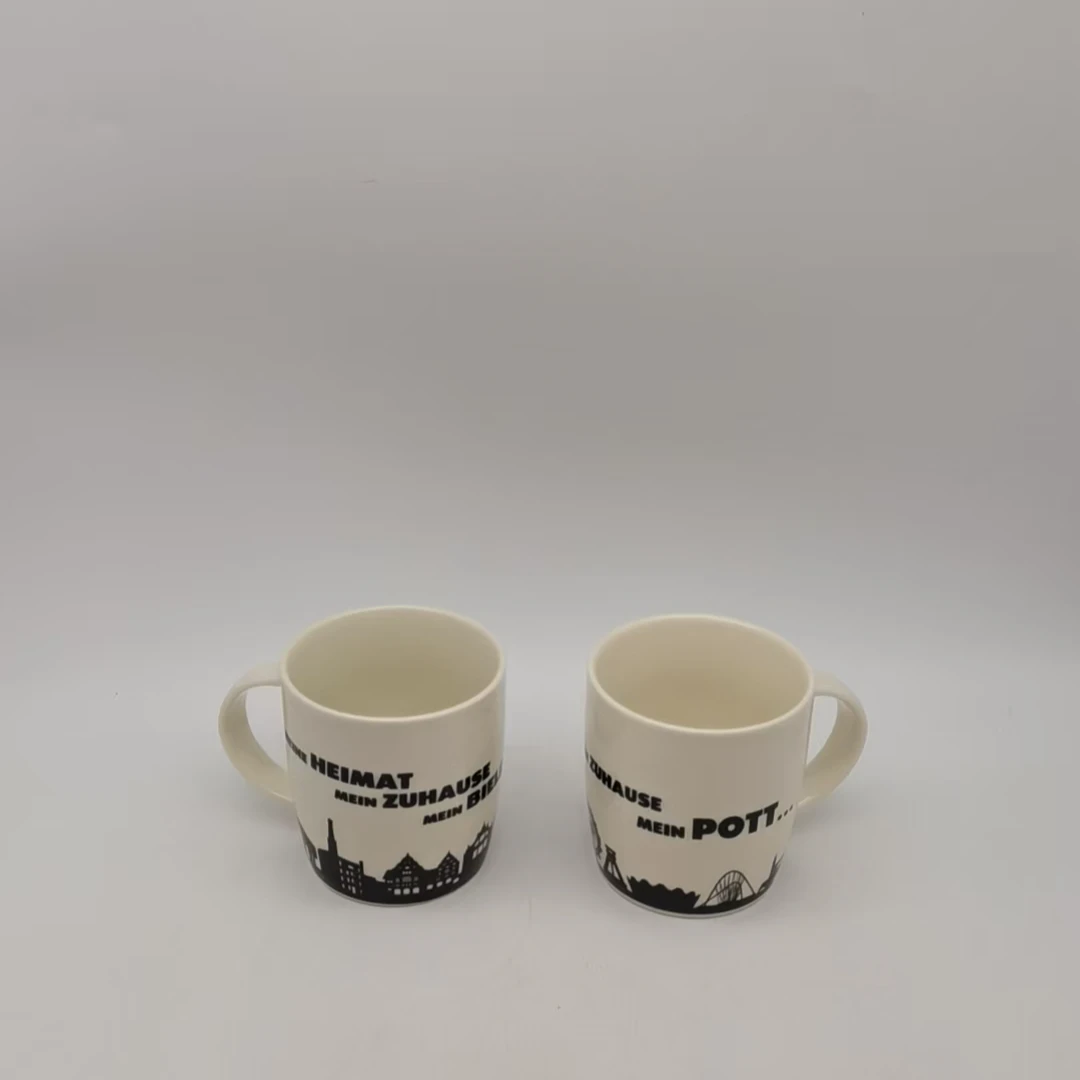 5989 水杯2个（图案颜色默认，口径8，微瑕，高8.5）陶瓷餐具A91