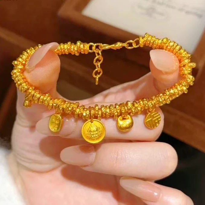 【抖音好货】新中式新款时尚气质百搭【黄财神盘缠】手链