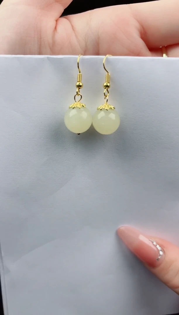 未镶嵌石英质玉耳坠嗨购微色差T黄