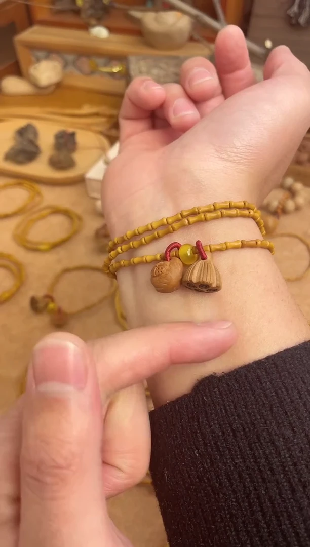 竹节手串一物一拍加黄水晶跑环三圈好运连连