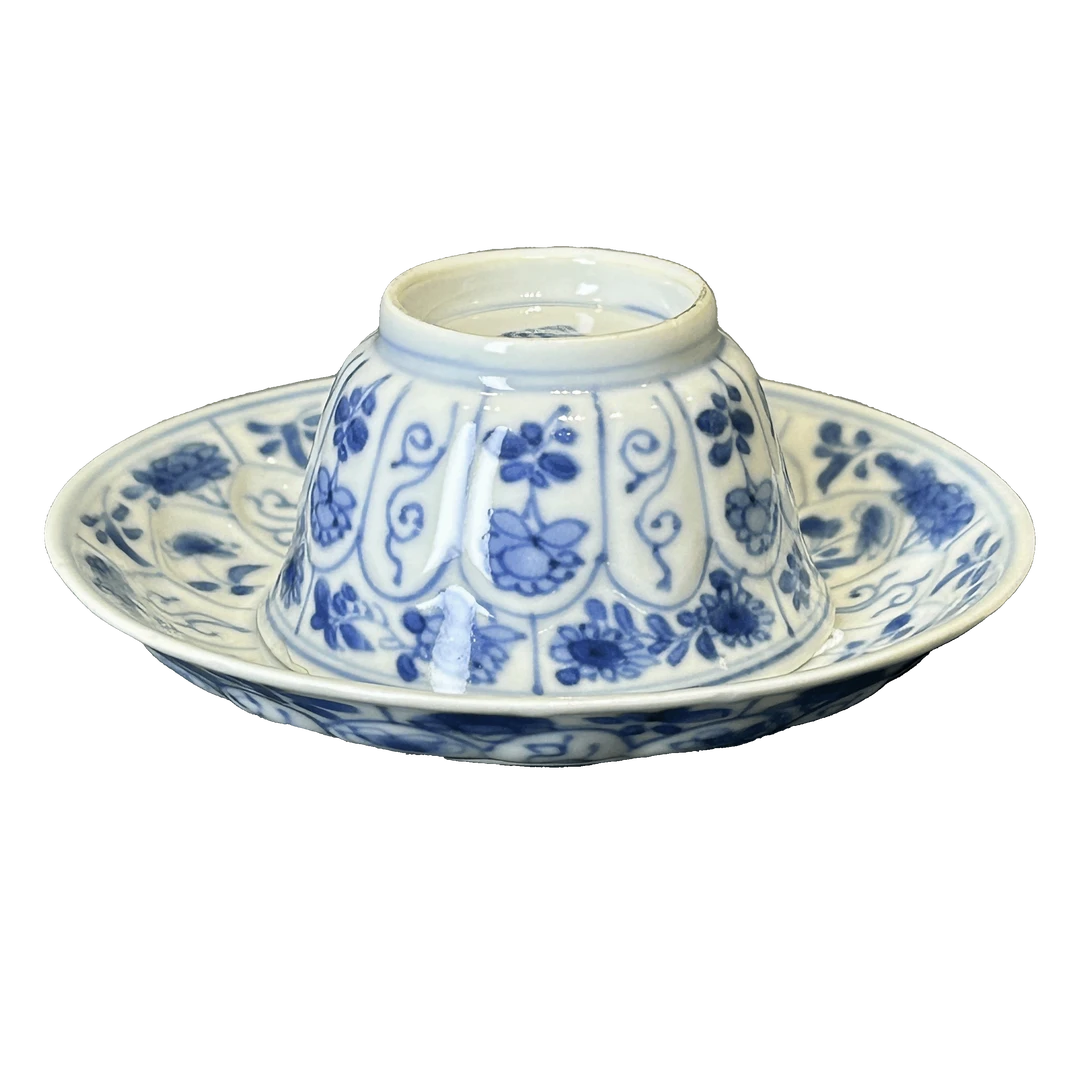 25018118x青花花篮纹茶具杯碟