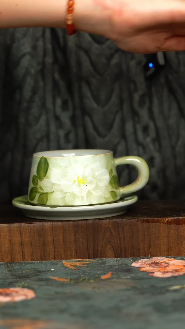 杯釉下彩手工手绘同款陶器