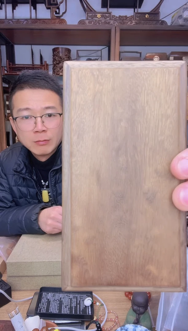 【闪购商品】乌木类书架482金丝楠阴沉木14.5公分扣盒 库存