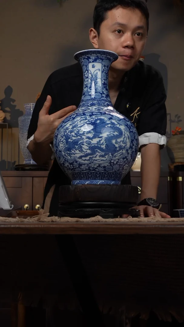 摆件WN问泥景德镇陶瓷花瓶摆件