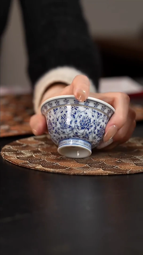 【闪购商品】杯四景堂青花描银