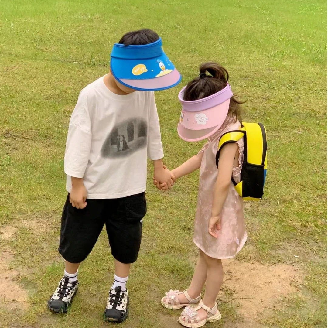 儿童卡通防晒空顶帽