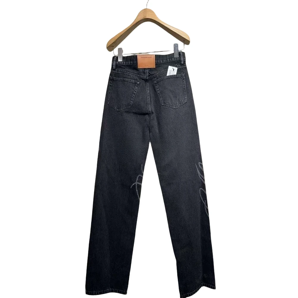 南油小众设计师新品亮钻牛仔直筒裤