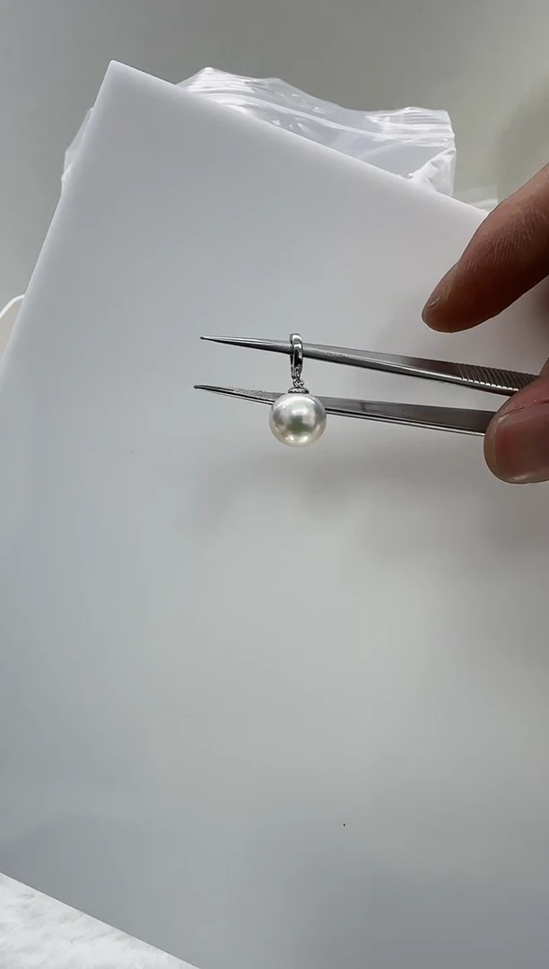 【闪购商品】淡水珍珠DA银S925镶嵌白珠吊坠10 b666