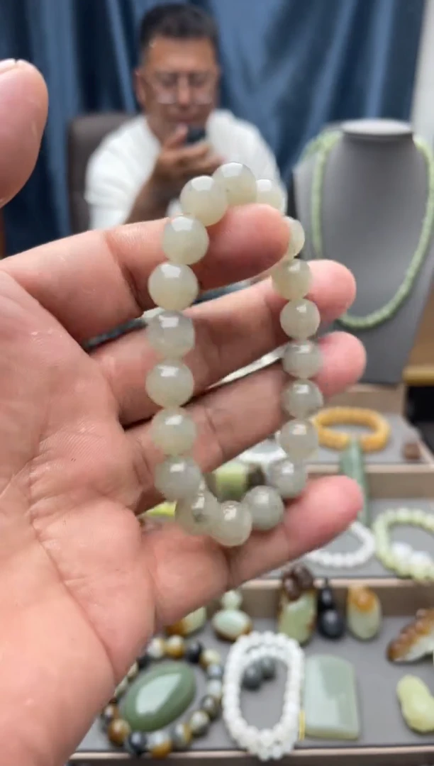 手串未镶嵌和田玉蓝*和田玉卡10
