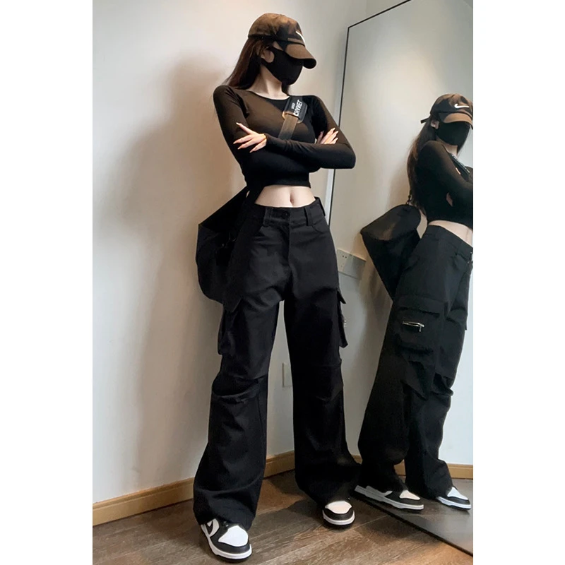 2025秋款新安可拉红红人上新显瘦裤女款高腰工装裤休闲户外工装裤