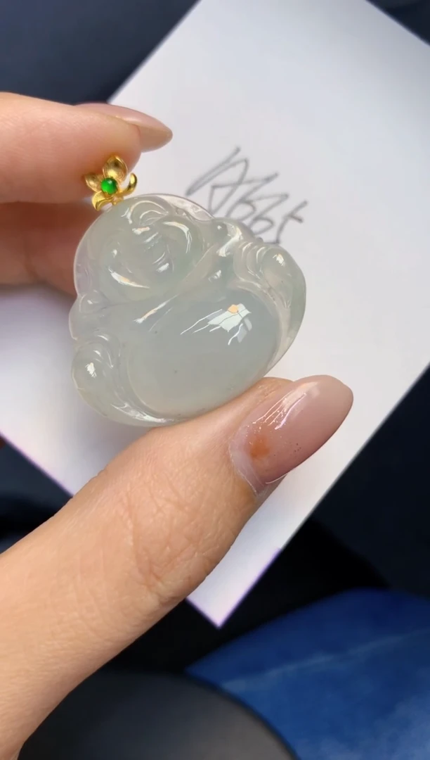 颈饰18K金镶嵌翡翠天然A货缅甸翡翠百元以上9元证书费自理