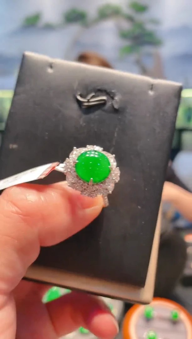 翡翠银S925镶嵌颈饰翡翠A5