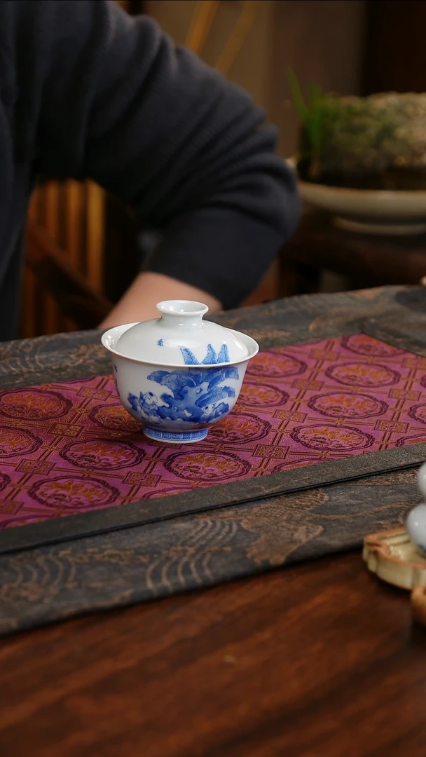 【闪购商品】杯子聚澜堂闹春图两才盖碗