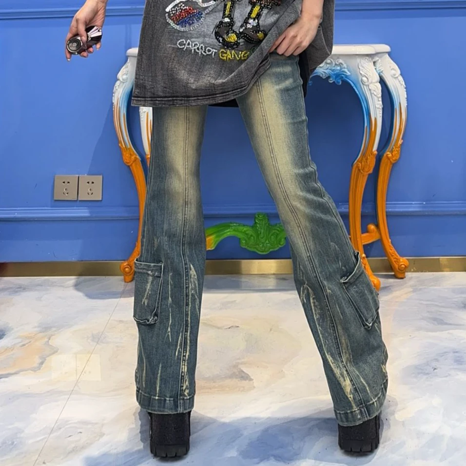 A81059 新港潮时尚女性气质减龄水洗时尚女性高弹百搭微辣牛仔裤