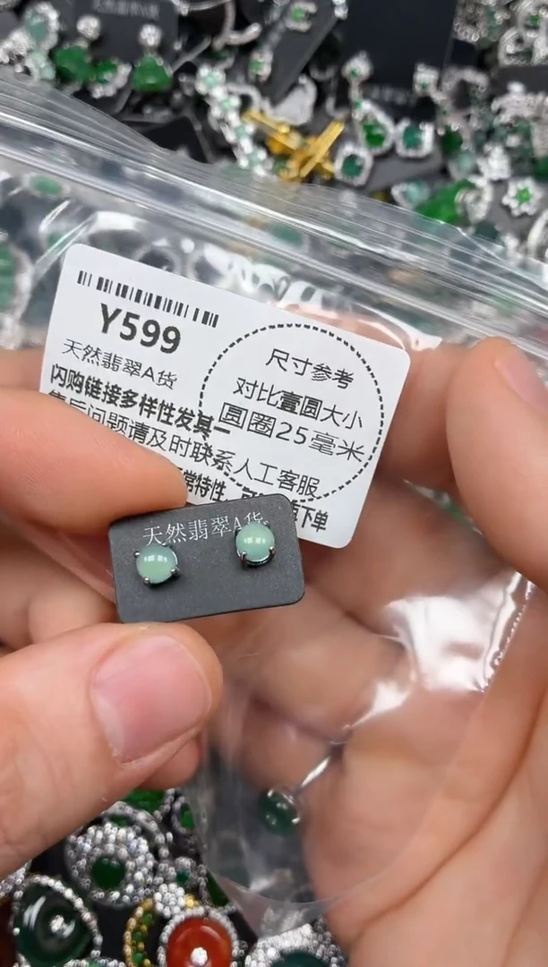 颈饰未镶嵌翡翠Y599耳钉